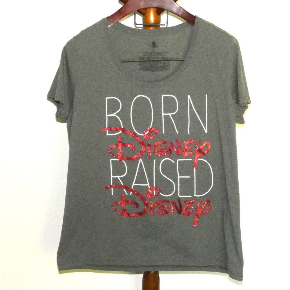 Disney Gray T Shirt Born Disney Raised Disney Misses size 2XL